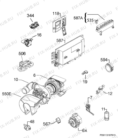 Схема №2 F98870VI1P с изображением Блок управления для посудомойки Aeg 973911437316095